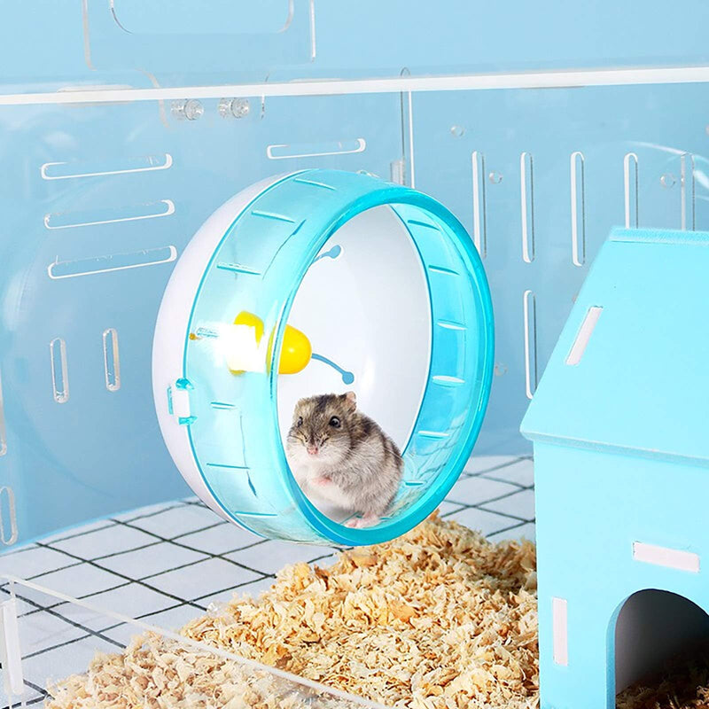 5.5 inch Silent Hamster Exercise Wheels -- Premium PP Material, Quiet Large Spinner Running Wheel for Hamsters Gerbils Mice and Other Small Animals (Pink) Blue - PawsPlanet Australia