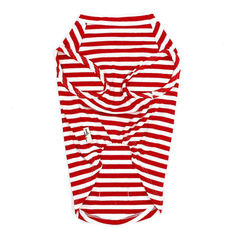Striped Dog T-Shirts Cotton Basic Vest Summer Pet Dog Clothes, Cool & Soft Dog Shirts for Large to Small Dogs XX-Large Red - PawsPlanet Australia