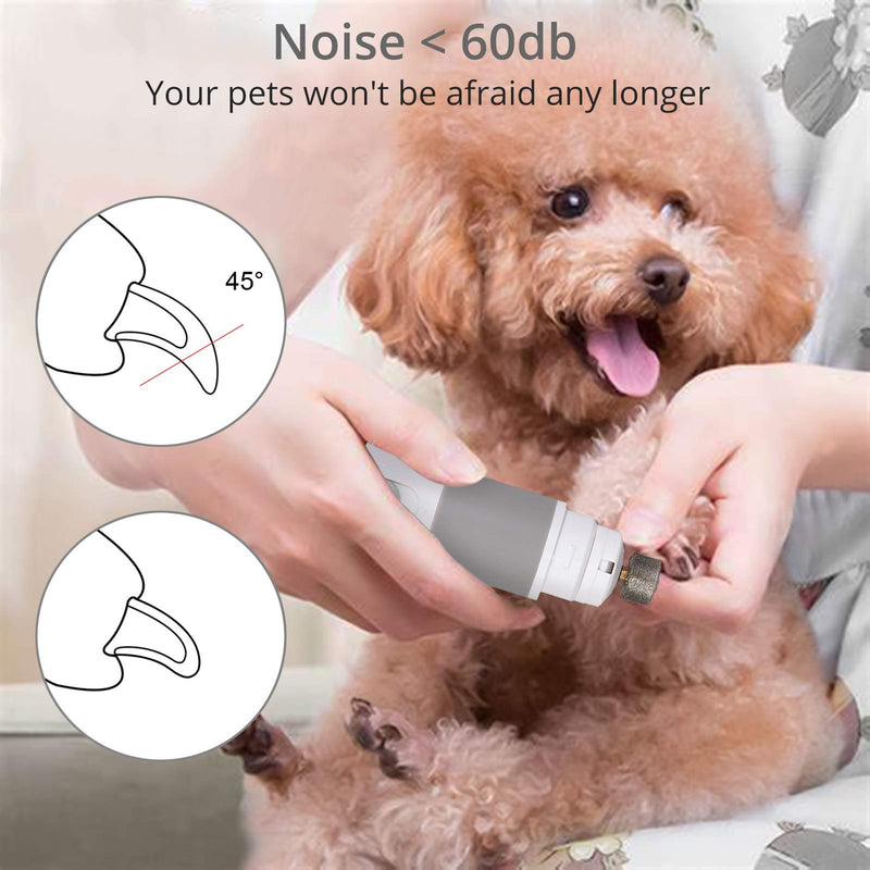 CAMWAY Electric Dog Nail Grinder Painless Pet Nail Trimmer Grooming Trimmer Paws Nail Clipper File Portable & Rechargeable for Small Medium Large Puppy Dogs Cats - PawsPlanet Australia