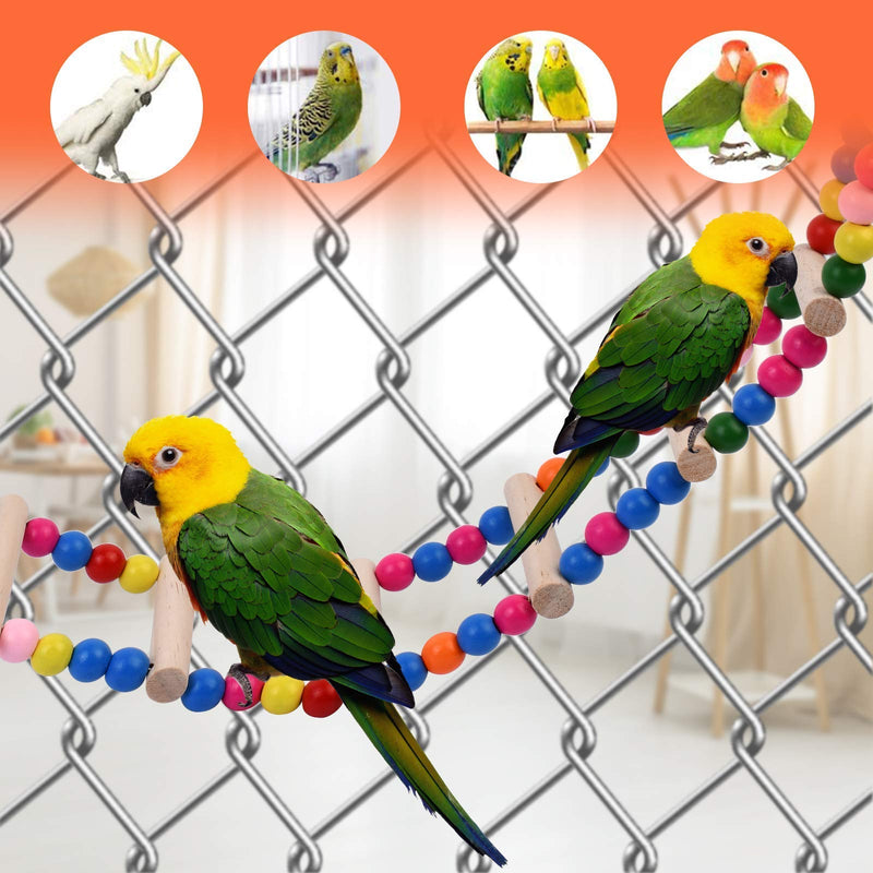 EndearingTails 10 Ladders Bird Ladder Bridge, Swing/Climbing Toys for Parakeet, Cockatiel, Finch, Lovebird, Monk Parakeet, Parrotlet, African Gray Parrot, Hanging cage Accessory - PawsPlanet Australia