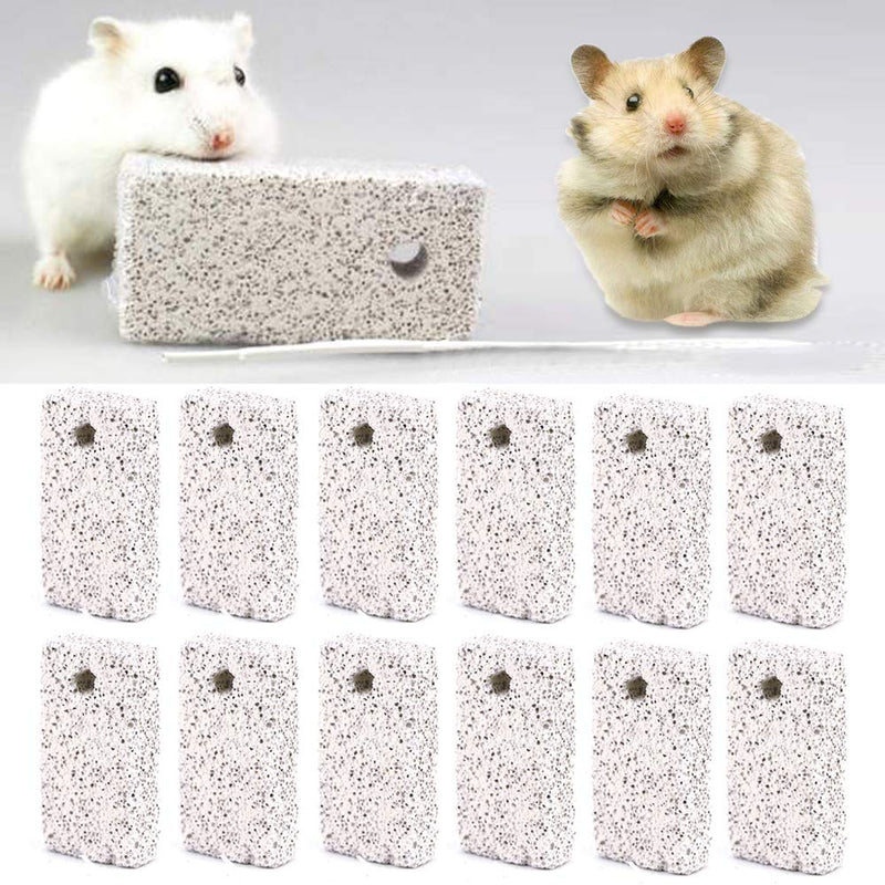 Newbested 20 Pcs Small Animal Pet Lava Bites Chews Toy Teeth Grinding Block Mineral Calcium Stone for Hamsters Parrot Chinchillas Rabbits - PawsPlanet Australia