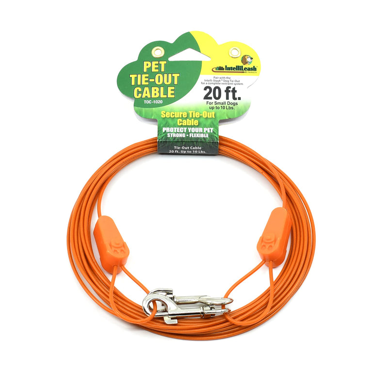 IntelliLeash Tie-Out Cables for Dogs. Lengths up to 100 Feet for Any Breed of Dogs up to 250 Pounds 10 lb / 20 ft - PawsPlanet Australia