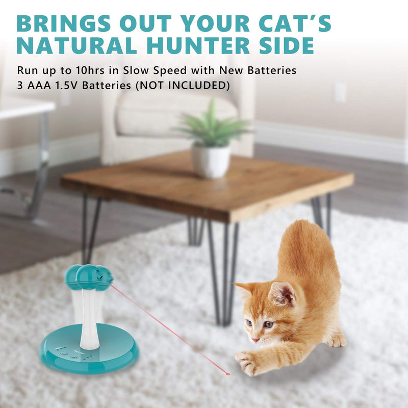 [Australia] - Newest Cat Laser toy,Upgraded Interactive Tumbler Laser Toys for Pet,Automatic Electronic Cats Pets Kitten Chaser Toy with Laser Indoor,4 Speed Modes,3 Timer Settings,Irregular Circle,Safe Material 