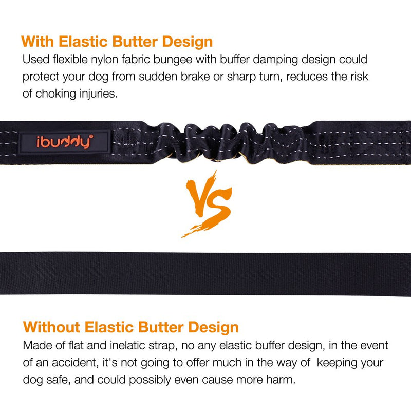 [Australia] - iBuddy Dog Seat Belts for Cars of Small/Medium/Large Dogs,Adjustable Pet Seat Belt for Dog Harness with Dual Safe Bolt Hook and Elastic Durable Nylon Dog Safety Belt for Car 2 PACK 