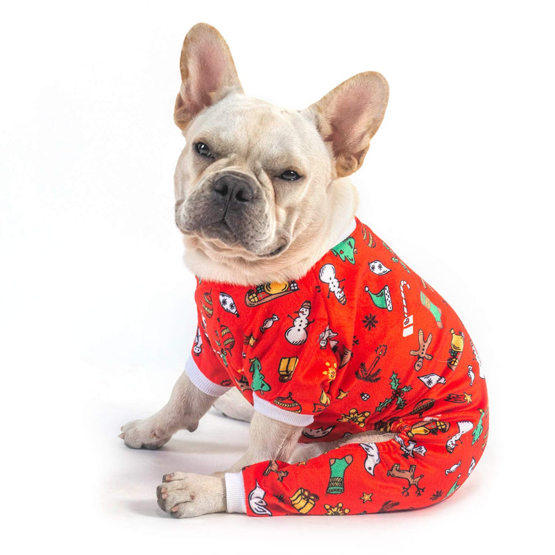 CuteBone Christmas Dog Pajamas for Small Dogs Shirts, 2 Pack, 2SY10XS X-Small 1#Christmas(Pack of 2) - PawsPlanet Australia