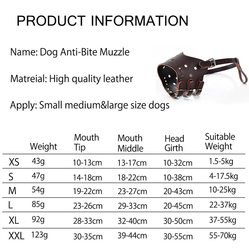 PETCUTE Dog muzzle Anti bite Leather Dog Muzzle prevent biting barking chewing M Black - PawsPlanet Australia