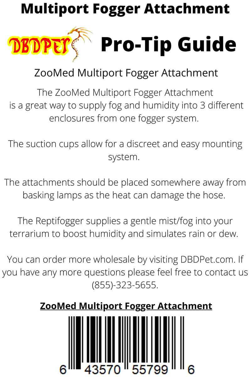 DBDPet 's Bundle with Zoomed MultiPort ReptiFogger Attachment - 3 in 1 Splitter for The ReptiFogger - Includes Pro-Tip Guide - PawsPlanet Australia