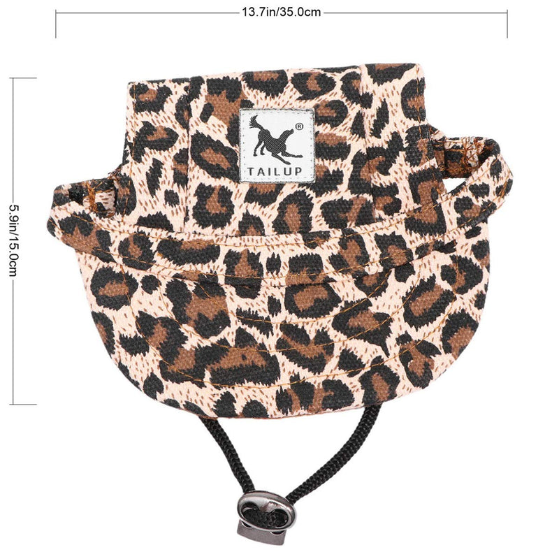 [Australia] - VORCOOL Dog Hat Baseball Cap with Ear Holes for Small Dogs - Size S (Leopard Print) 