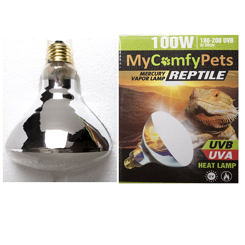 [Australia] - MyComfyPets UVB Light and UVA 2-in-1 Reptile Bulb 100W for Bearded Dragons and All Reptiles 180-200 UVB 