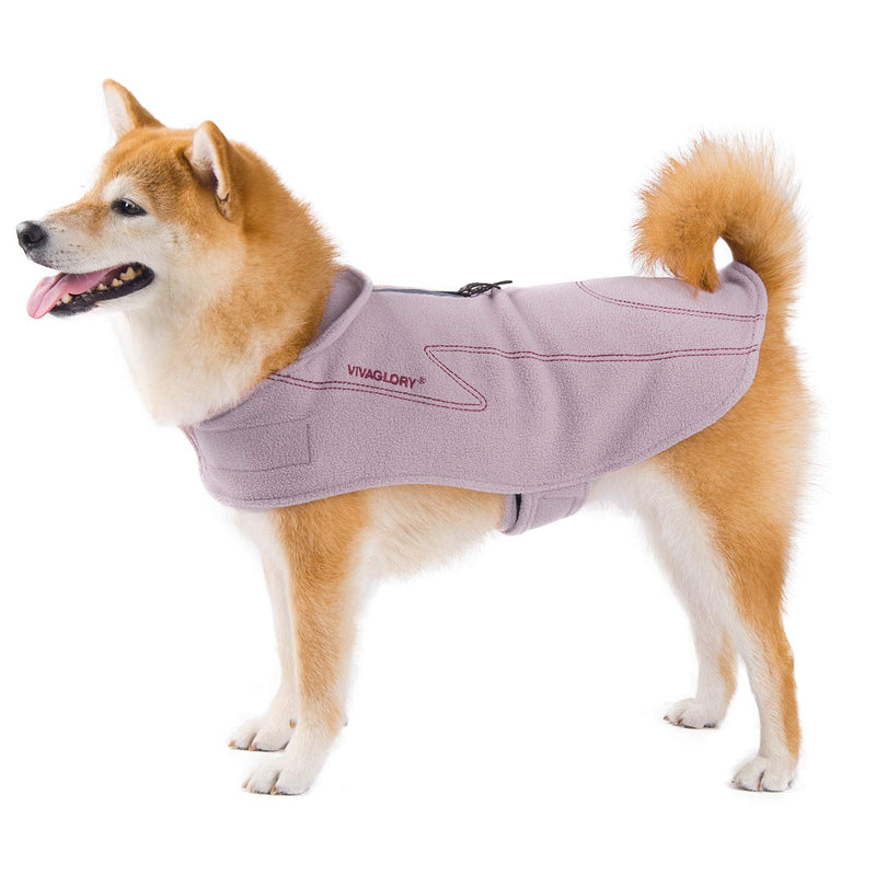 VIVAGLORY Dog Coat Fleece Jacket Vest for Small Medium Large Dogs Puppy Windproof Warm Clothes for Cold Weather, Pink, M M(Chest:56-68m) - PawsPlanet Australia