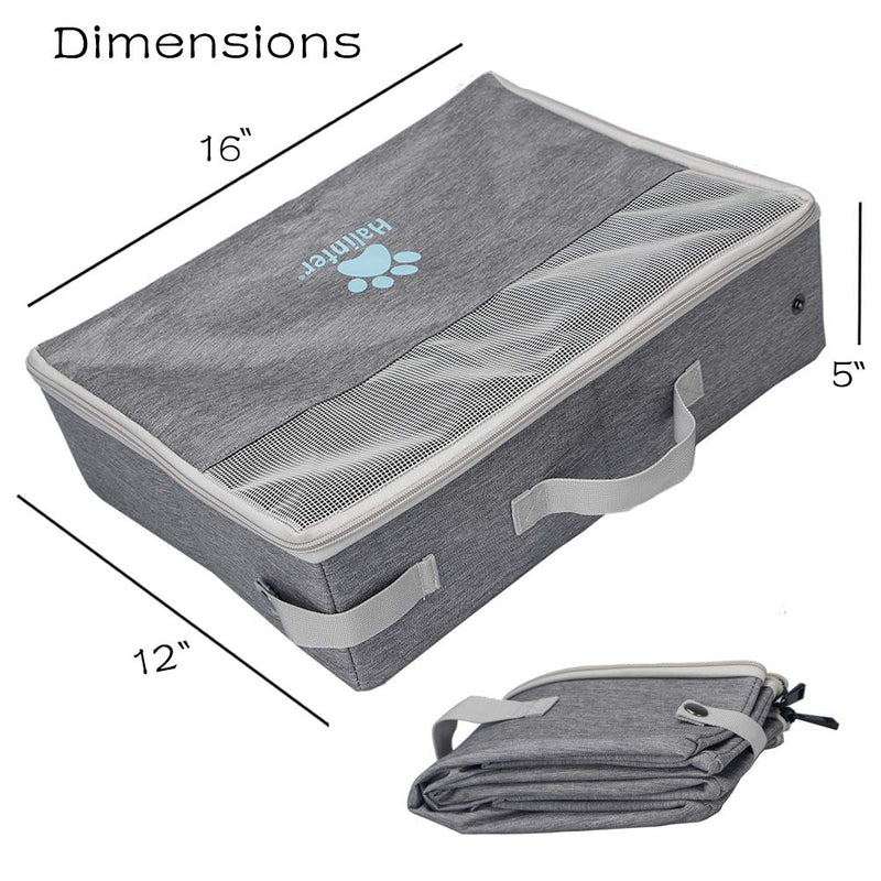 Portable Cat Travel Litter Box with Lid, Collapsible Car Cat Litter Box Waterproof and Easy to Clean Grey - PawsPlanet Australia