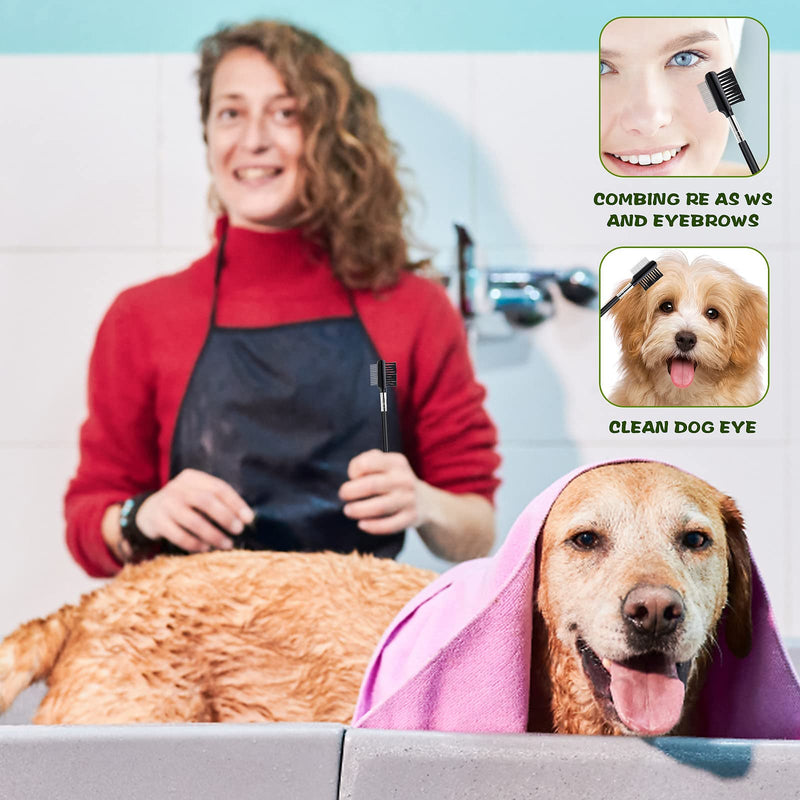 cobee Tear Stain Remover Comb, 2pcs Double-Sided Dog Eye Comb Brush, Dog Tear Comb, Dog Eye Comb, Dog Eye Grooming Comb, Pets Grooming Comb Double-Sided for Small Pet Cat Dogs Removing Crust and Mucus - PawsPlanet Australia