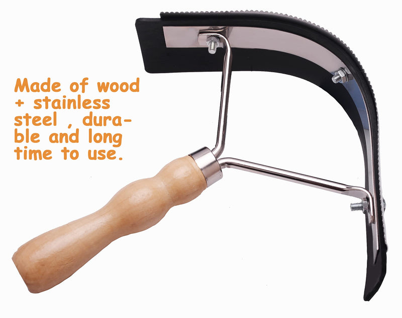 long river Coarse Curry Combo/Sweat Scraper - Horse Sweat Scraper Comfortable to Hold Wood Handle for Cleaning Equipment. - PawsPlanet Australia