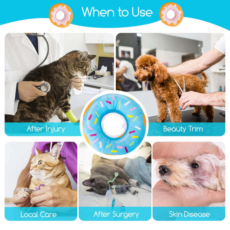 Nobleza Cat Cone Collar Soft, Adjustable Cute Donut Pet Recovery Collar for Wound Healing, Comfy Alternative Elizabethan Collar Medical Neck Pillow After Surgery Inner diameter: 7.5cm, outer diameter: 22cm - PawsPlanet Australia