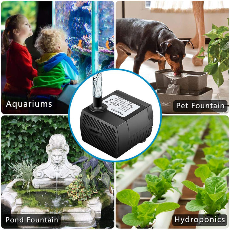 PULACO 95GPH 5W Mini Submersible Water Pump for Aquarium Fish Tank, Pond, Fountain, Hydroponics - PawsPlanet Australia