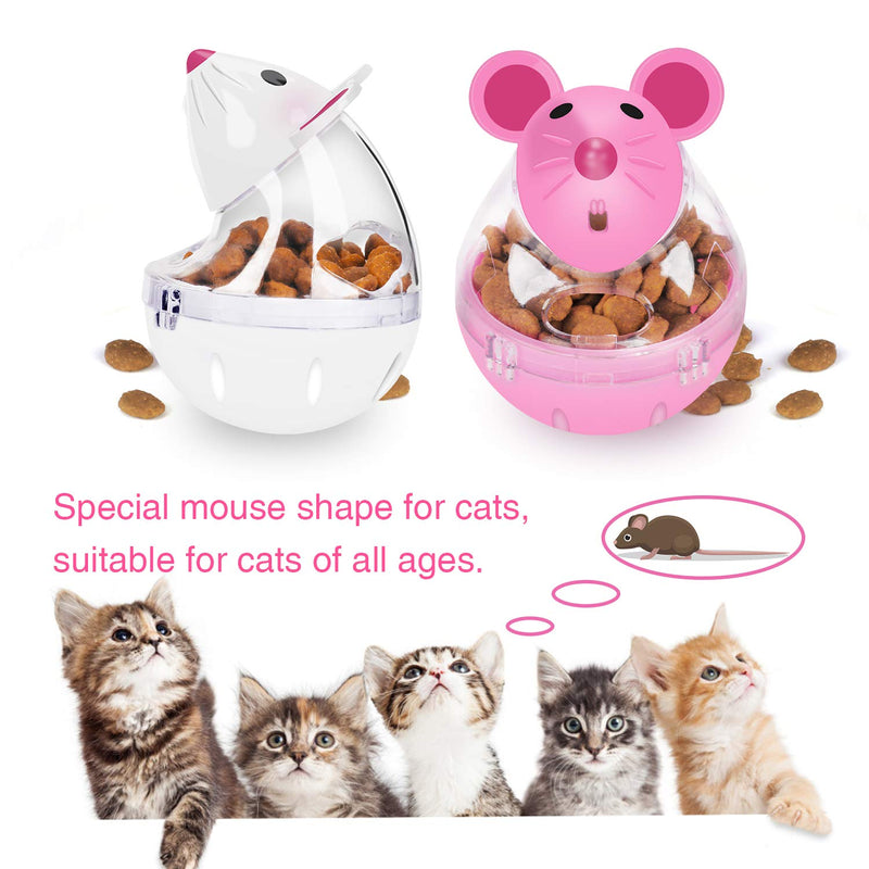 [Australia] - Legendog Cat Slow Feeder Cat Food Ball Mice Water Droplet Bone Tumbler Shaped Pet Treat Ball Cat Food Toy Ball Pet Food Ball White 