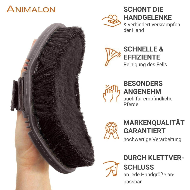 Animalon CareFlex Lambskin Brush | Flexible & ergonomic horse brush made of lambskin and horsehair | Horse body brush | Horse Accessories | Innovative grooming supplies for horses - PawsPlanet Australia