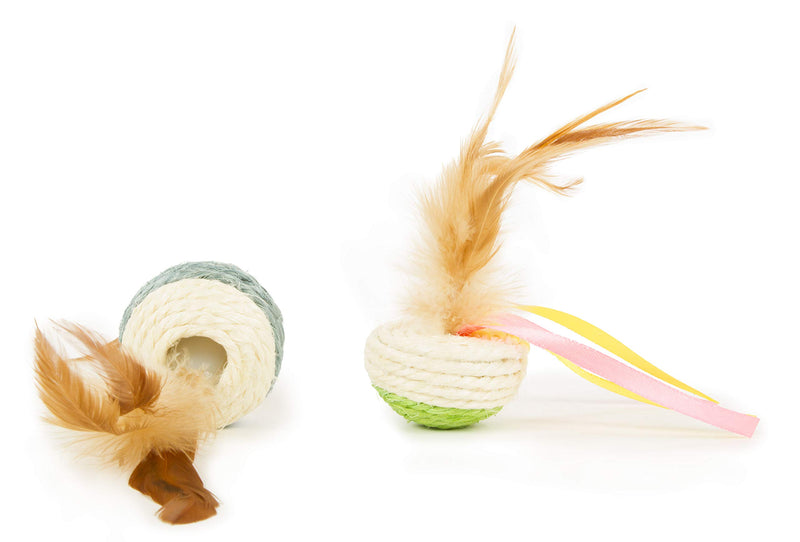 [Australia] - SmartyKat Soarin' Sisal Ball & Sisal Dart, Ivory, Gray, Green 