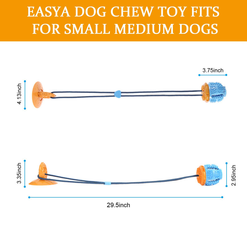 EASYA Dog Multifunction Rope Puzzle Toys/ Chew Suction Cup Tug of War Toy with Teeth Cleaning and Food Dispensing Features /Toy for Small Medium Pets and Large Aggressive Chewers - PawsPlanet Australia