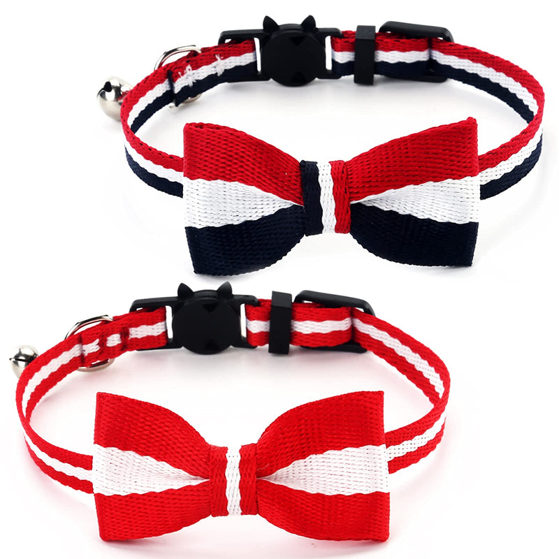 Breakaway Cat Collar with Removable Bow Tie and Bell, Elegant Style Kitty Collars Soft Comfortable for Kitty Cats Puppy - PawsPlanet Australia