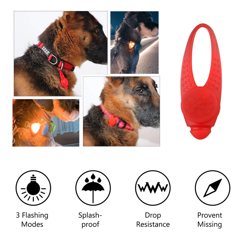Phorris LED Pet Safety Warning Light,Collar Pendant Lamp,for Dog Cat Night Walking Running.Button Battery included. Multi-color,5 pcs in 1 pack. - PawsPlanet Australia