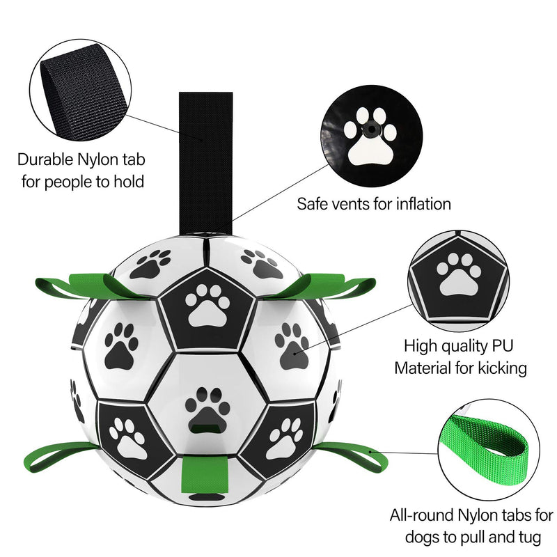 Bojafa Dog Ball Toy Interactive Training, Durable Dog Games Football with Grab Tabs, Dog Tug Toy for Small Medium Large Dogs Outdoor Playing - PawsPlanet Australia