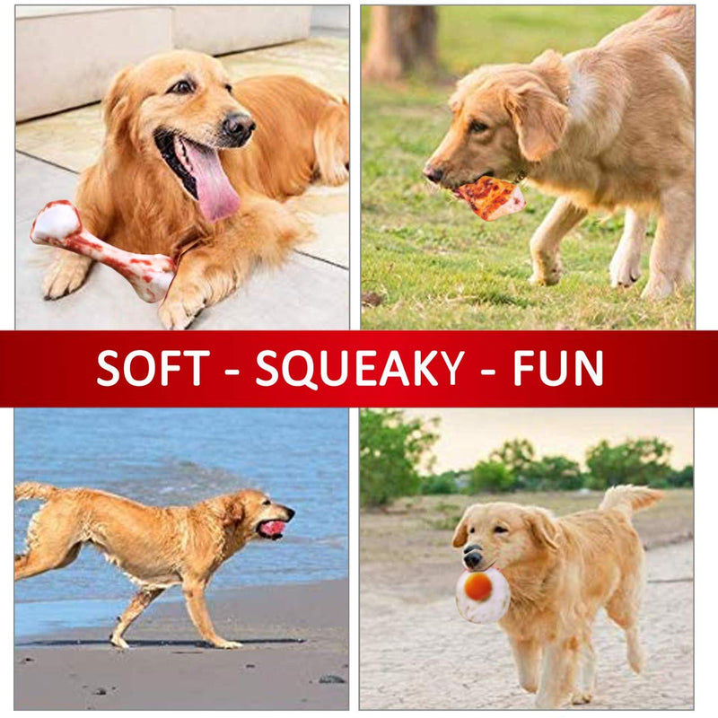 SUPPUP Soft Squeaky Realistic Food Dog Toy. Durable Plush Design EGG - PawsPlanet Australia