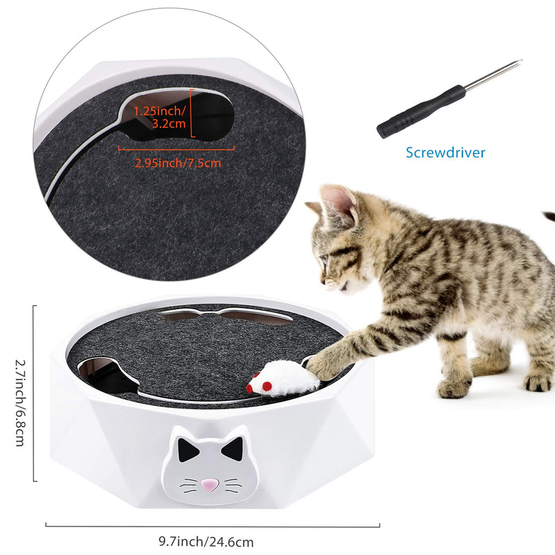 G.C Cat Toy with Running Mouse Interactive Electronic Squeaky Mouse Kitten Toy Automatic Rotating Teaser Pop and Play Hide and Seek Hunt Toy for Cats Kitten - PawsPlanet Australia