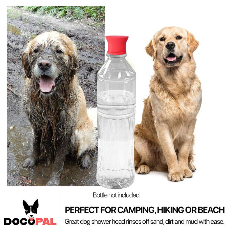 DOGOPAL Portable Outdoor Shower for Dogs | Bottle Head Attachment Turns Any 2L Plastic Water Bottle into Portable Dog Shower | 2pcs 1 Red and 1 Green - PawsPlanet Australia