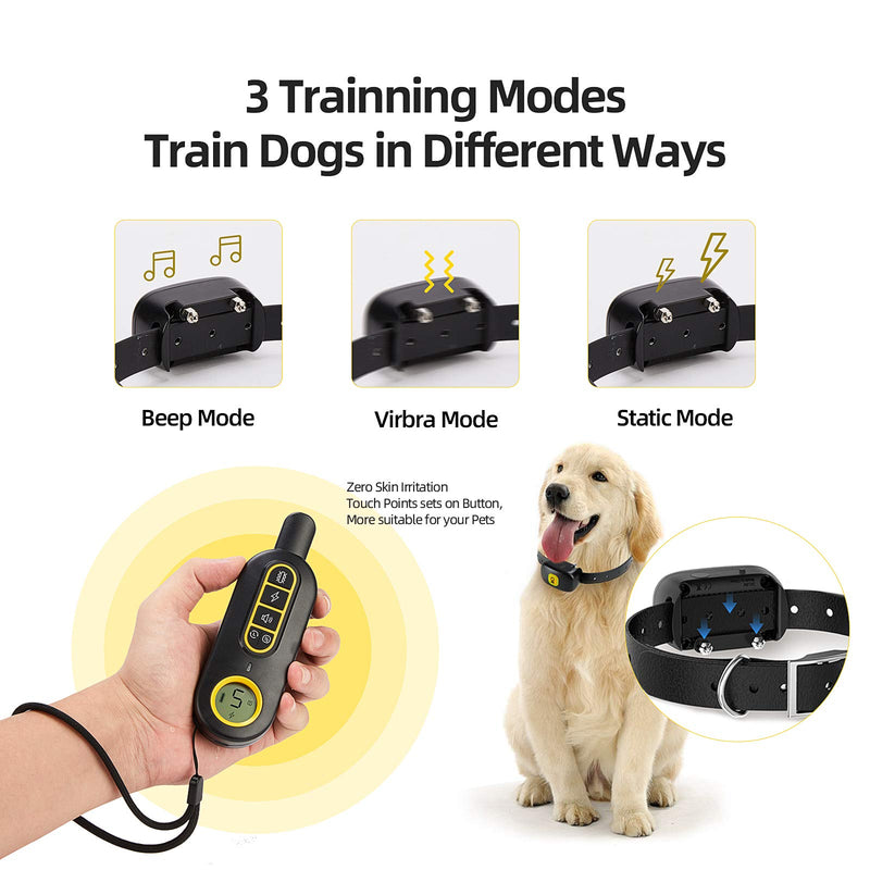 [Australia] - IKK Dog Training Collar, Shock Collar for Dogs with Remote, 3 Training Modes-Beep, Vibration and No Harm Shock, 2 in 1 Rechargeable Collar, Adjustable Waterproof E Collar for Large Medium Small Dogs 