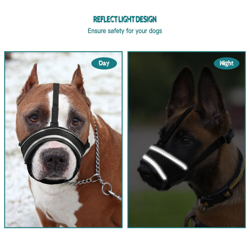 Dog Muzzle Anti Biting Barking and Chewing, with Comfortable Mesh Soft Fabric and Adjustable Strap, Suitable for Small, Medium and Large Dogs (L) L - PawsPlanet Australia