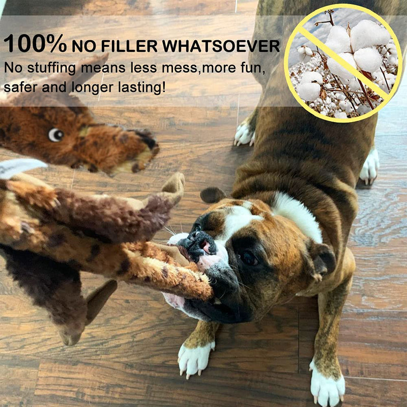 onebarleycorn - Squeaky Dog Toys,Dog Toy No Stuffing Durable Dog Plush Soft Toys Dog Chew Toys for Small,Medium and Large Dogs(2 Pack Wolf Raccoon) - PawsPlanet Australia