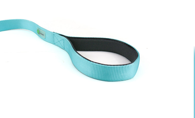 [Australia] - DCbark Tangle Free Double Dog Leash, No Tangle Adjustable Length Lead with Comfortable Padded Handle for 2 Dogs Medium Turquoise 