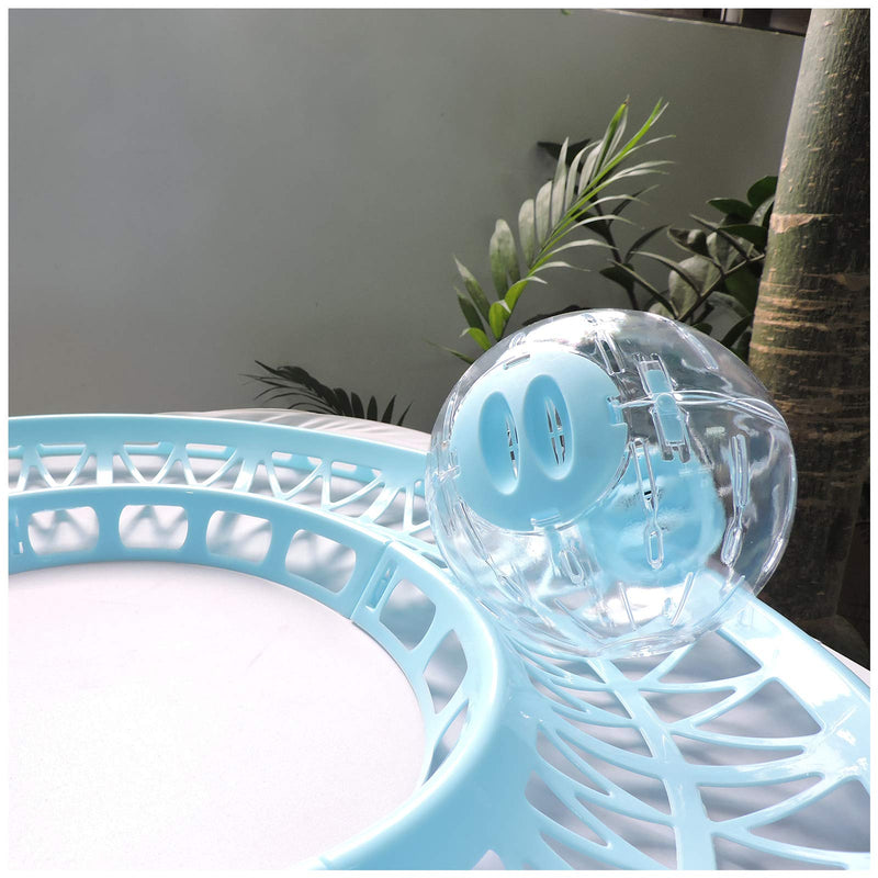 WishLotus Hamster Track 4Pcs, Hamster Jogging Exercise Ball Track Detachable DIY Hamster Running Track Doing More Activities Plastic Hamster Ball Track for 12cm, 14cm, 16cm, 18cm Running Balls Blue - PawsPlanet Australia