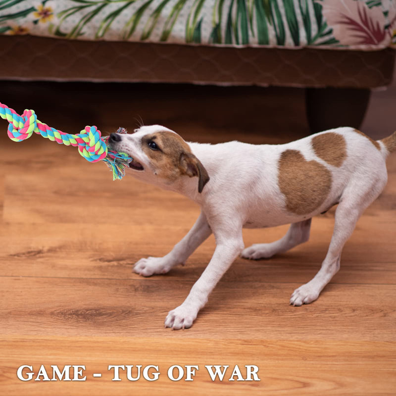 Aitmexcn Dog Rope Toys for Large Medium Dog Chewers, Rope Indestructible Dog Chew Toys, 37 Inch 5 Knots Tough Dog Tug Toy for Teeth Cleaning, Tug of War - PawsPlanet Australia