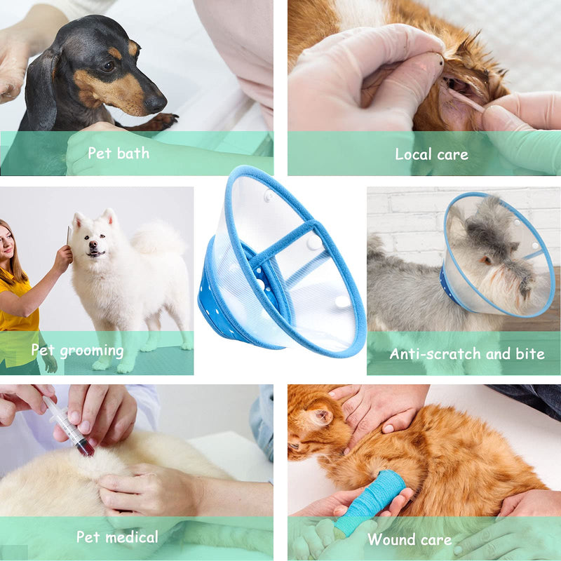 Neck Brace for Pets Protective Collar Cone Collars Soft Cat Protective Collar Neck Brace Anti Bite Cat Recovery Collar Adjustable Plastic for Puppies Small Dogs Kittens, 1-2kg Blue - PawsPlanet Australia