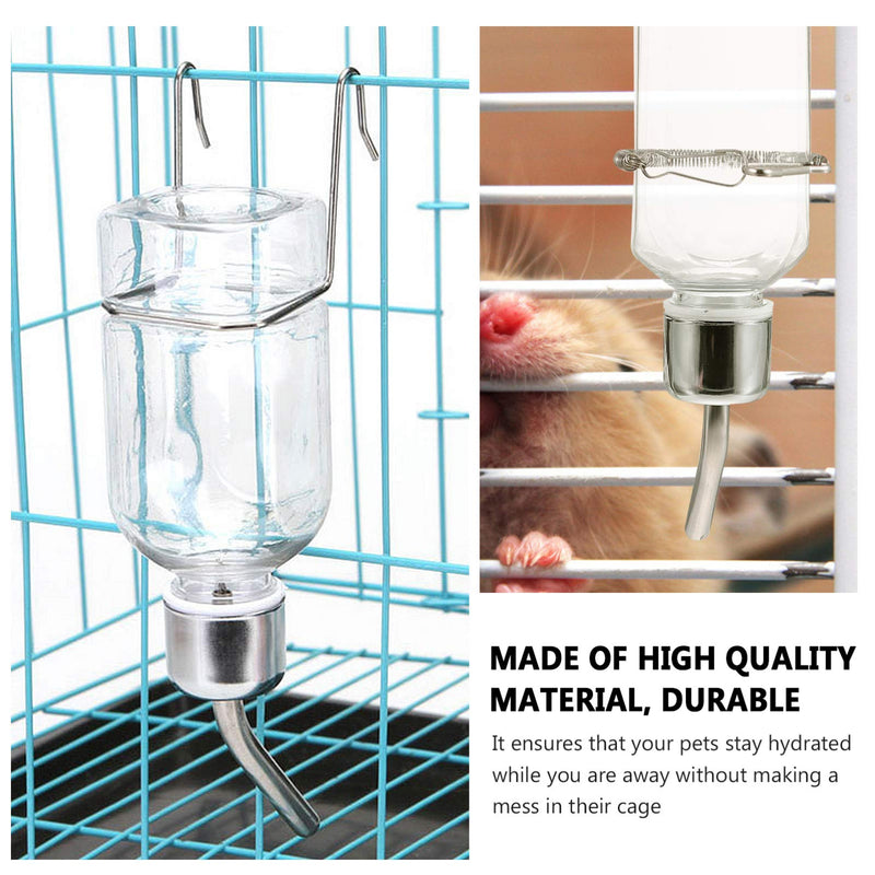 Balacoo 2 Pcs 180ml Guinea Pig Water Bottle No Drip Plastic Automatic Rabbit Water Feeder Hanging Fountains Pet Drinking Bottle with Hooks Springs for Amall Animals Transparent - PawsPlanet Australia