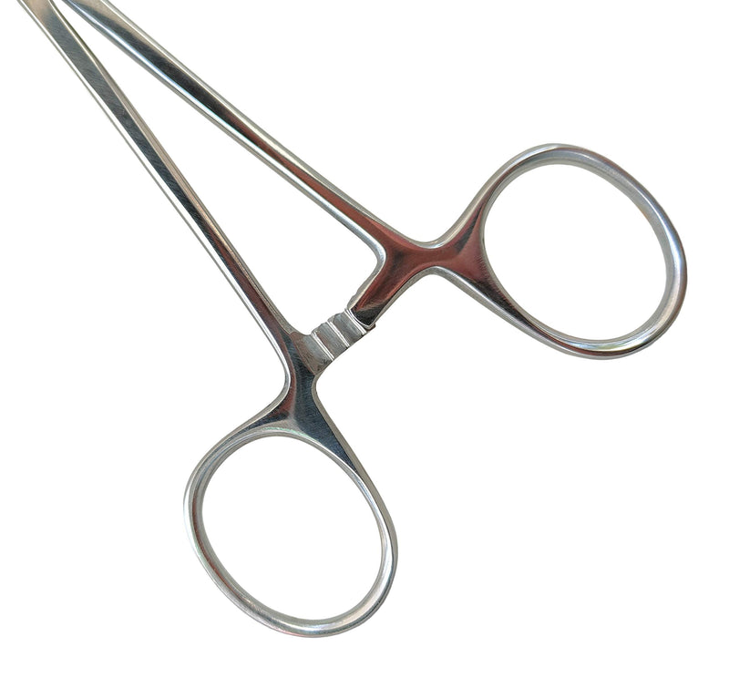Sandbros 12cm Stainless Steel Pet Groomers Scissors CSF CURVE Style Pet ear Locking Forceps, Aka Hemostatic Tweezers, Good Strong Animal Care, Dog/Cat groomers tool New - PawsPlanet Australia