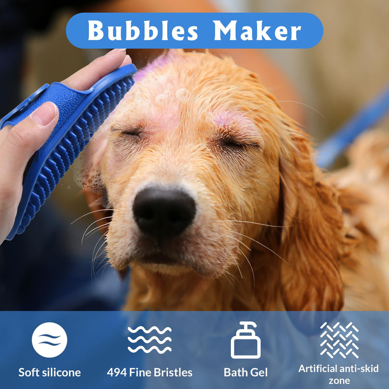 Fanshiontide 3 pieces dog brush short hair bath brush, soft rubber curry comb dogs and cats bath brush with massage effect, soothing adjustable ring handle, removes loose top hair, dust and dirt - PawsPlanet Australia