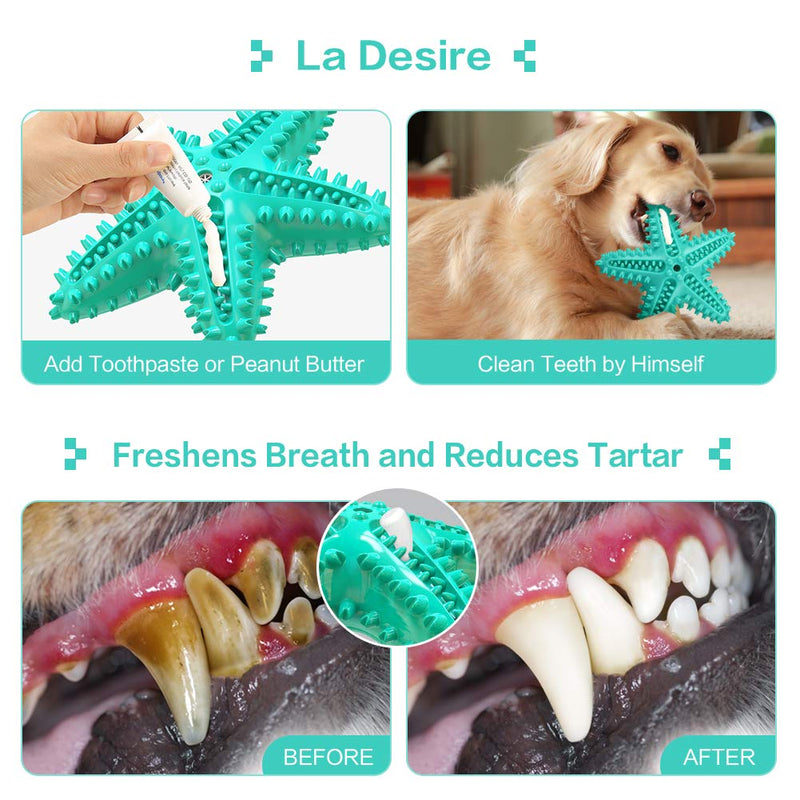 Dog Chew Toys Teeth Cleaning Toothbrush Squeaky Toy, Durable Puppy Teething Chew Toy Tough Pet Dental Oral Care Brushing Sticks Dogs Chewing Toys for Aggressive Chewers Small Medium Breed Lake Blue - PawsPlanet Australia