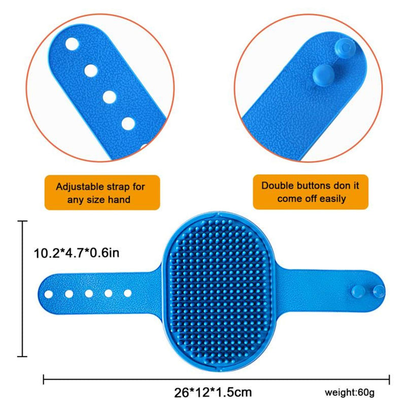 [Australia] - Dog Grooming Brush, CWXZSTM Pet Shampoo Bath Brush Soothing Massage Rubber Comb with Adjustable Ring Handle for Long Short Haired Dogs and Cats 2pcs 