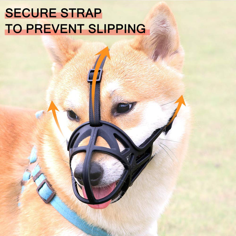 [Australia] - Mayerzon Dog Muzzle, Breathable Basket Muzzle to Prevent Barking, Biting and Chewing, Humane Muzzle for Small, Medium, Large and X-Large Dogs XS Black 