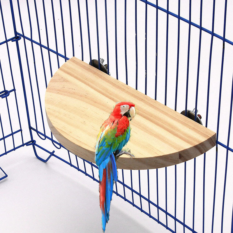 MISS FIRE 2PCS Bird Perch Platform Stand,Wood Perch Bird Platform Parrot Stand Playground Cage Accessories for Small Animals Rat Hamster Gerbil Rat Mouse Exercise Toy - PawsPlanet Australia