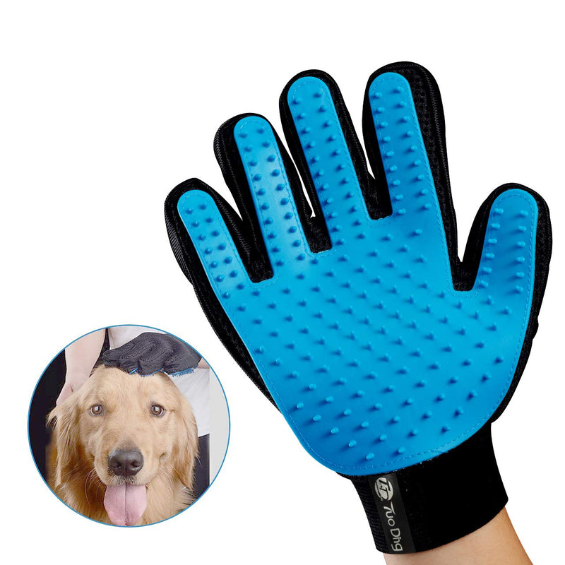 TuoDing Pet Glove Grooming Brush Deshedding gloves 【2020 Upgrade Version】Pet Grooming Gloves Brush for Long Short Fur Dogs Cats Rabbits Horses and More blue - PawsPlanet Australia