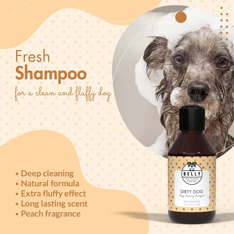 Belly Organic Dog Shampoo & Puppy Shampoo - Natural Dog Shampoo For Smelly Dogs - Sensitive Dog Shampoo For Dry Itchy Skin - Grooming Products For Dogs, Deshedding Shampoo For Dogs, Pet Shampoo, 250ml - PawsPlanet Australia