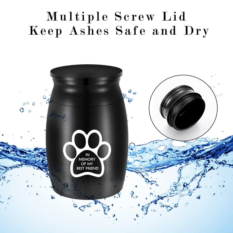 Small Keepsake Urn for Pet Ashes Aluminum Dog Mini Urn Small Ash Urn Memorial Cat Mini Cremation Urns Black - PawsPlanet Australia