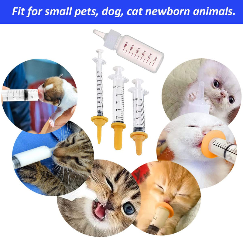 Puppy Syringe Feeder, Puppy Nursing Bottle Pet Syringe Feeding Kit Original Nipple with Syringe, Feeding Nursing Bottle for Small Pet Puppy Kitten(24 Pack) - PawsPlanet Australia