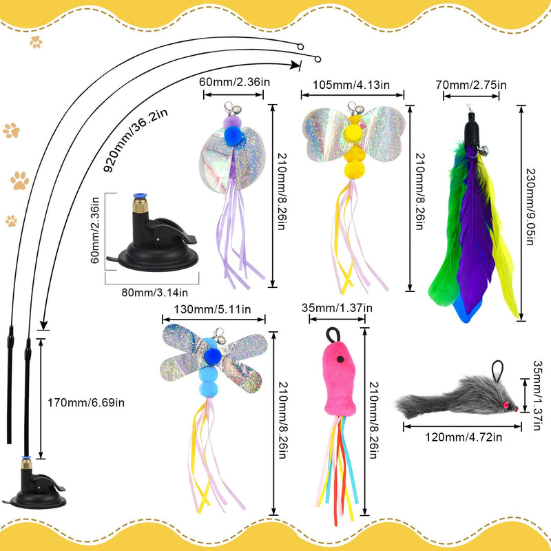 Interactive Cat Toy Intelligence Cat Toy Interactive Cat Fishing Rod Stable Cat Toys with Feathers and Suction Cup Simucatstick Kitten Wand Butterfly for Large Small Cats (Style 2) Style 2 - PawsPlanet Australia