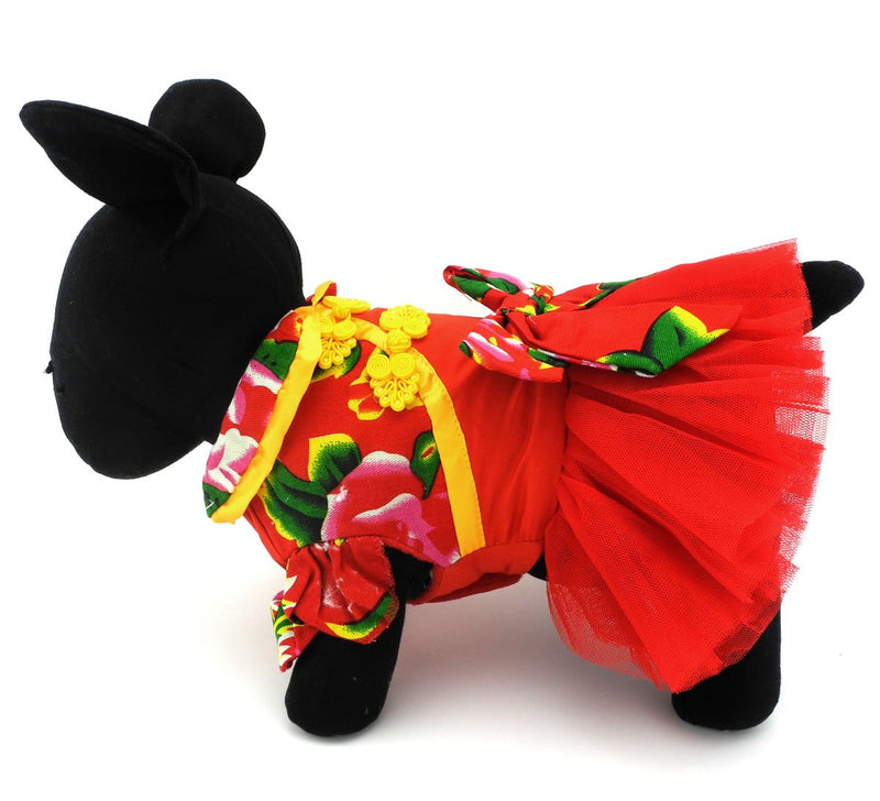 [Australia] - SMALLLEE_LUCKY_STORE Pet Chinese Traditional Wedding Dress X-Small 