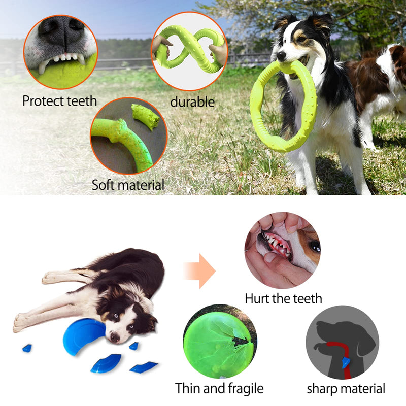 LaRoo Dog Flying Ring Toys,Floating Flying Dog Disc Toys,Summer Pet Training Outdoor Durable Chew Toys for Medium and Large dogs (Large Green/30cm) Large Green/30cm - PawsPlanet Australia